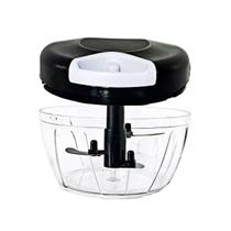 Mini Processador 500Ml Manual 3 Lâminas Inox Preto