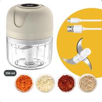 Mini Processador Alimentos 3 Lâminas Usb Compacto Rápido