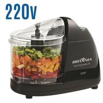 Mini Processador Alimentos Britânia 2P Triturador Alho Cebola Temperos Potente Cozinha 110v Preto