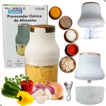 Mini Processador Alimentos Elétrico Recarregável Triturador Alho, cebola, salsinha