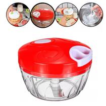 Mini processador alimentos manual triturador 3 lâminas com puxador