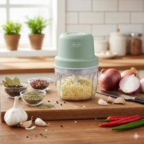 Mini Processador Alimentos Moedor Elétrico Alho Sem Fio Recarregável Mini Processador Alimentos Moedor Elétrico Alho Sem Fio Recarregável