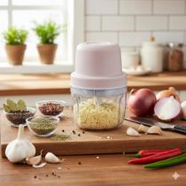 Mini Processador Alimentos Moedor Elétrico Alho Sem Fio Recarregável