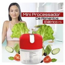 Mini Processador Alimentos Portatil 250Ml Usb - Vermelho