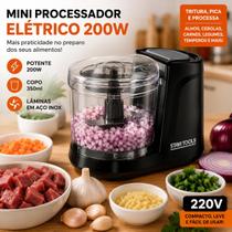 Mini Processador Alimentos Triturador Vegetais Carnes Elétrico 200W 220V Copo 350ml Potente Cozinha Doméstico Mini Processador Alimentos Triturador Vegetais Carnes Elétrico 200W 220V Copo 350ml Potente Cozinha Doméstico