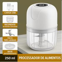 Mini Processador Compacto Silencioso Eletrico Usb Rápido Alho