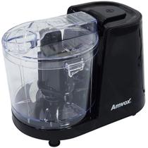 Mini Processador de Alimentos Elétrico 110V 350ml 2 Lâminas Preto Amvox Apr 1001 Black 127V