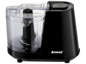 Mini Processador de Alimentos Elétrico 220V 350ml 2 Lâminas Preto Amvox Apr 1001 Black