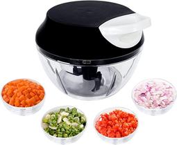 Mini Processador De Alimentos Manual 3 Laminas Preto - Bons Chef