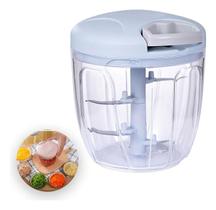 Mini Processador de Alimentos Manual 900ml 5 Lâminas