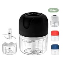 Mini Processador De Alimentos Moedor Usb 250ml Preto - XDX