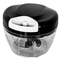 Mini Processador de Alimentos Premium Triturador Manual 500ml Preto