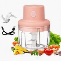 Mini Processador de Alimentos Recarregável USB Elétrico Sem fio Moedor, Triturador de temperos, alho, cebola e condimentos