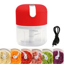 Mini Processador de Alimentos Triturador Cortador Eletrico Sem Fio USB Recarregavel 250ml Portatil