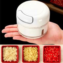 Mini Processador De Alimentos Triturador Manual 2 Lam. 200ml