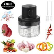 Mini Processador Elétrico de Alimentos 250ml Portátil Carne Vegetais Recarregável USB Bivolt Mini Processador Elétrico de Alimentos 250ml Portátil Carne Vegetais Recarregável USB Bivolt