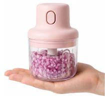 Mini Processador Elétrico de Alimentos Recarregável 250ml 3 Lâminas Pequeno Moderno Triturador Picador Batedor Portátil Cozinha Alho Cebola Almoço
