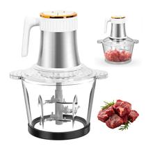 Mini Processador Eletrico Moedor de Carne 4 Laminas 3 Litros Tritura Verdura Legumes Tempero Especiarias Alimento Preparo Refeiçao Potente Multiuso Co