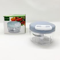 Mini Processador Manual Alimentos Triturador 2 Laminas Mixer Alho Pimenta 200ml