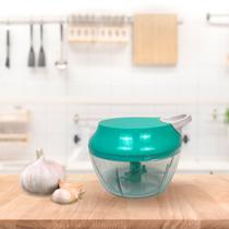 Mini Processador Manual Alimentos Triturador 3 Laminas Corta Legumes Alho Pimenta 300ml Cor:Verde Mini Processador Manual Alimentos Triturador 3 Laminas Corta Legumes Alho Pimenta 300ml Cor:Verde