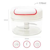 Mini Processador Manual de Alimentos 2 Lâminas 170ml Compacto e Prático Triturador