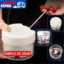 Mini Processador Manual de Alimentos Triturador de Alho Cebola e Temperos 170ml Cozinha Prática