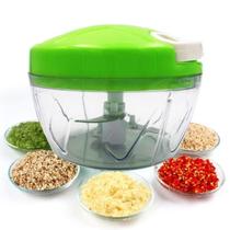 Mini Processador Triturador 3 Lâminas Cortador Manual Alimentos Legumes Verduras Easy Spin Cutter