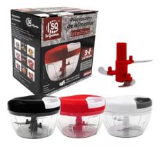 Mini Processador Triturador Alimentos Manual 3 Lâminas Rosa - Original Mini Processador Triturador Alimentos Manual 3 Lâminas Rosa - Original