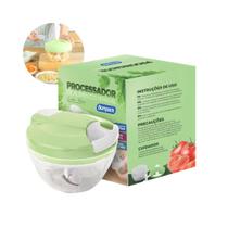 Mini Processador triturador de alimentos manual 3 lâminas multifuncional 520ml