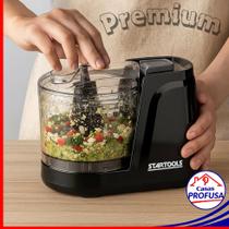 Mini Processador Triturador de Temperos Alimentos Elétrico 350ml Potente 127V 100W ou 220V 200W Preto