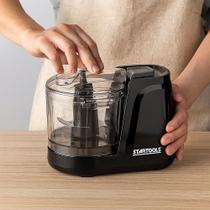 Mini Processador Triturador Elétrico 100W 127V 350ml Preta Acessório para Cozinha Compacto e Prático