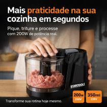 Mini Processador Triturador Elétrico 200W 220V 350ml - Preta
