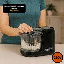 Mini Processador Triturador Elétrico 200W 220V 350ml - Preta