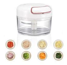 Mini Processador Triturador Manual Alho Tempero 2 Lâminas Inox 170ML