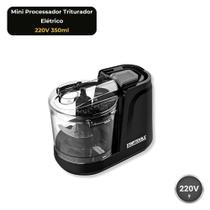 Mini Processador Triturador Picador Elétrico Recipiente 350ml Potente 127V 100W ou 220V 200W Preto Mini Processador Triturador Picador Elétrico Recipiente 350ml Potente 127V 100W ou 220V 200W Preto
