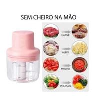 Mini Processador Triturador Sem Fio Elétrico 250ML De Alimentos Para Legumes Alho Gengibre 3 Lâminas