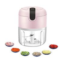 Mini Processador Usb Rosa 280Ml Elétrico Moedor Portátil