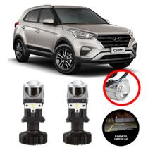 Mini Projetor Elíptico Farol Baixo Alto H4 Creta 2017 a 2022