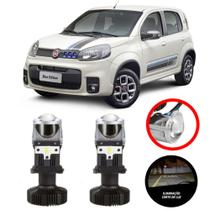 Mini Projetor Elíptico Farol Baixo Alto H4 Fiat Uno