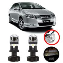 Mini Projetor Elíptico Farol Baixo Alto H4 Honda City 09a14