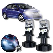 Mini Projetor Elíptico Farol Baixo Alto H4 Honda City 2009 até 2014