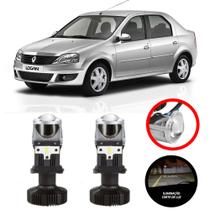 Mini Projetor Elíptico Farol Baixo Alto H4 Logan 2007 a 2013