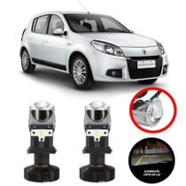 Mini Projetor Elíptico Farol Baixo Alto H4 Sandero 07 a 14