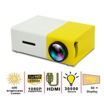 Mini projetor HD 1080P LED HDMI USB Leitor de áudio portátil