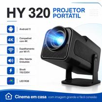 Mini Projetor HY320 Cinema em Casa Android 11 HDMI USB Controle Mini Projetor HY320 Cinema em Casa Android 11 HDMI USB Controle