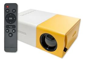 Mini Projetor Portátil 1080p Cinema Filme Futebol Hdmi Tv Pc Branco E Amarelo