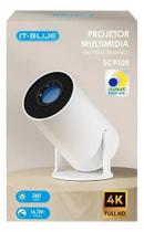 Mini Projetor Portátil 4k Android Full Hd Smart Wifi It-blue Branco 127/220v