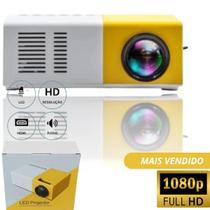 Mini Projetor Portátil Cinema Led 1080p 600 Lumens Hdmi Cor Branco/Amarelo 110V/220V
