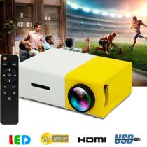 Mini Projetor Portátil Led Hd 600 Lumens Usb-hdmi-sd Amarelo 110-220v