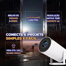 Mini Projetor Portátil Smart WiFi Bluetooth HD 4K Bivolt para Cinema em Casa
